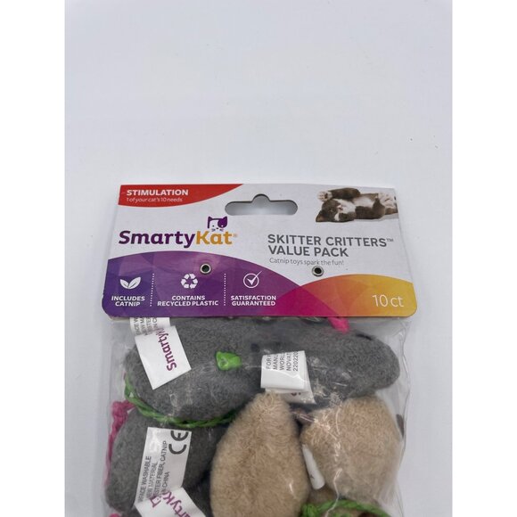 Smarty Kat Catnip Mouse Toys for Cats 10ct New - Picture 3 of 3